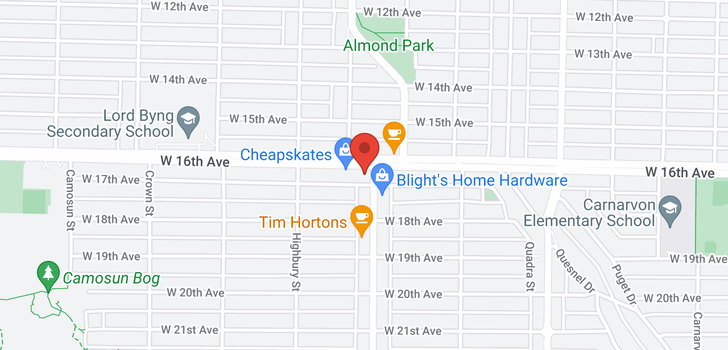 map of 304 3615 W 17TH AVENUE